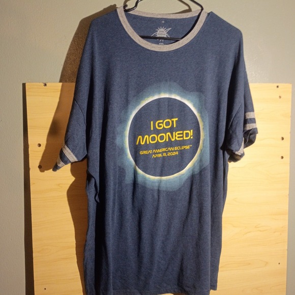 Great American Eclipse Other - Great American Eclipse T-Shirt Men XXL Blue I Got Mooned 2024 Ringer Tee